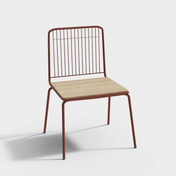 Stylish Low-Poly Metal Chair 3D model for Contemporary Interiors