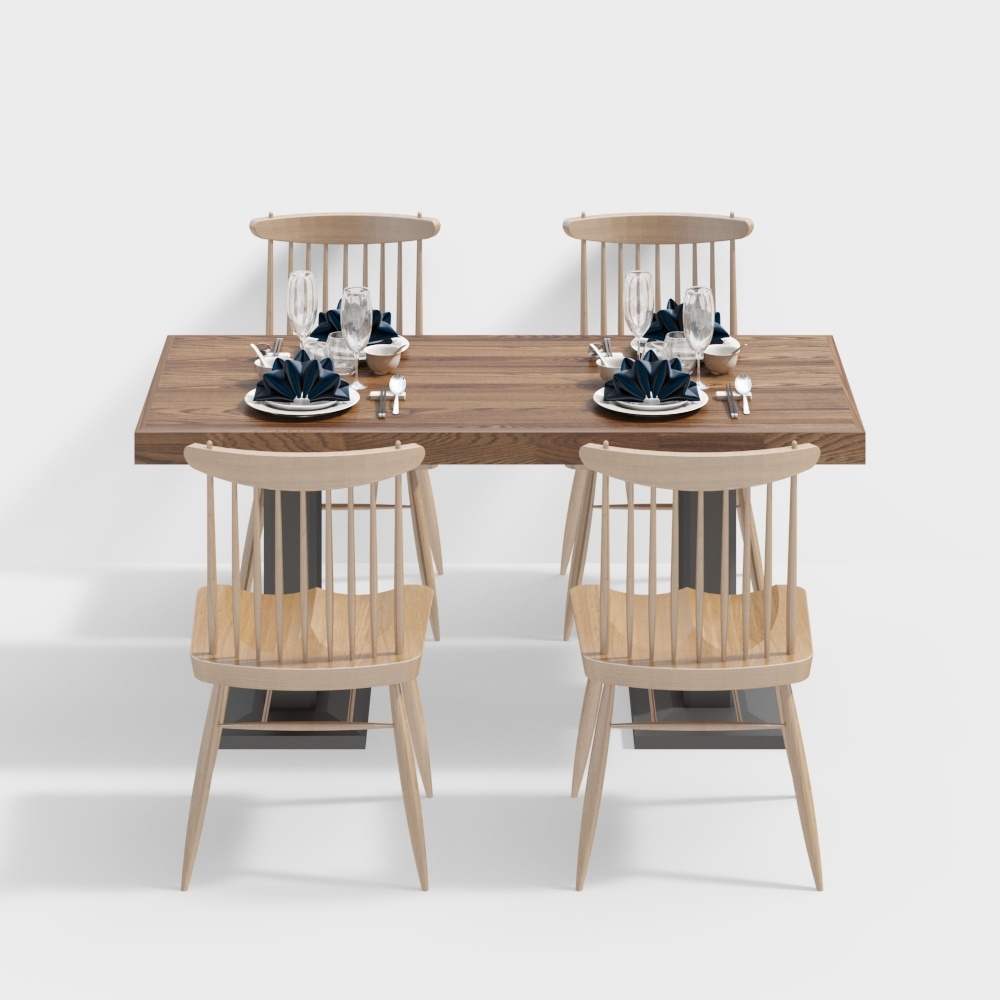 Modern dining space dining table and chairs