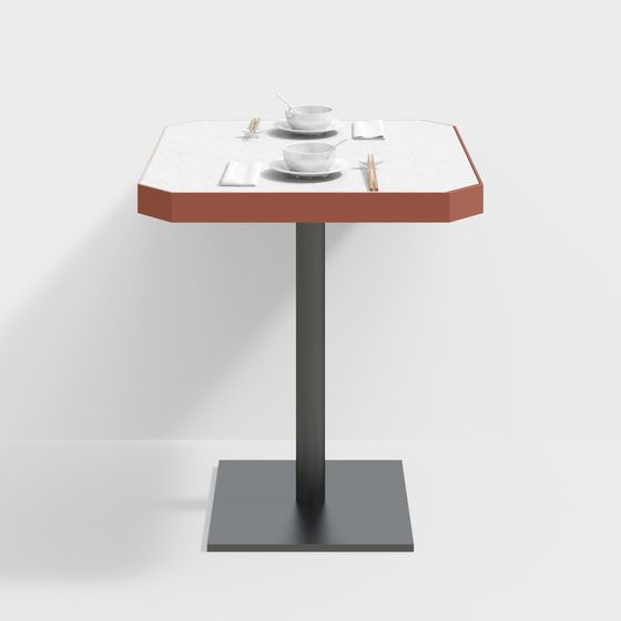 Elegant Low-Poly Dining Table 3D model