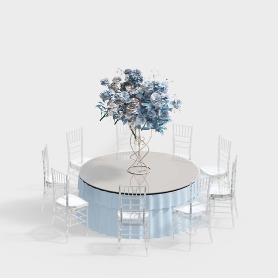 Elegant Round Table 3D model