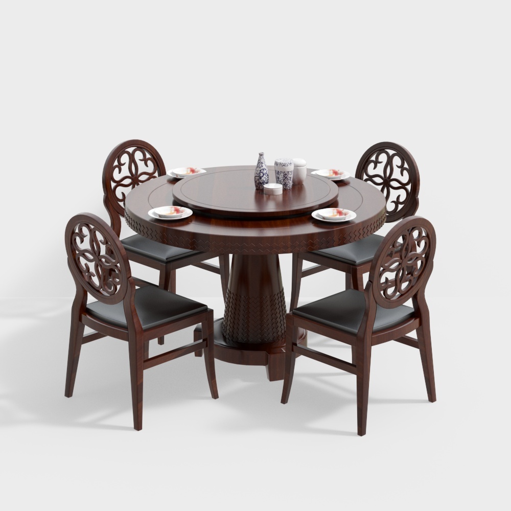 Southeast Asian restaurant dining table with chairs