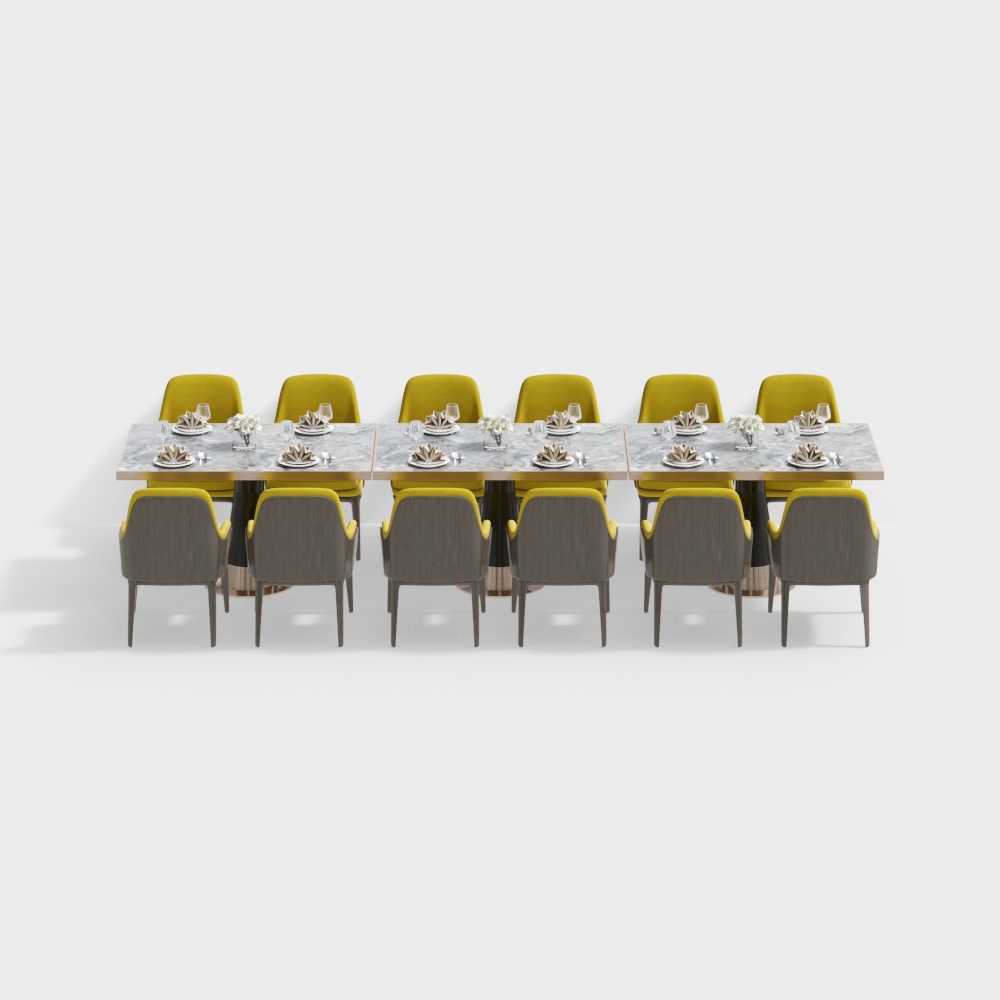 Modern cafeteria dining table and chairs