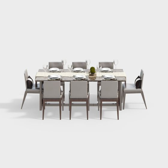 Elegant Dining Set 3D model