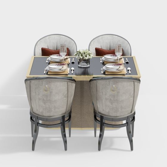 Elegant Dining Set 3D model