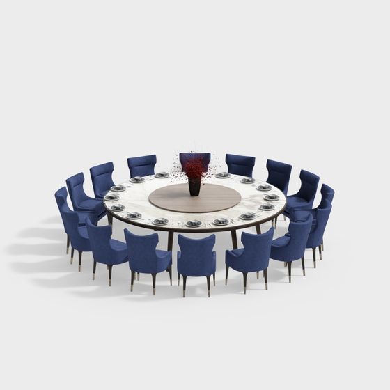 Elegant Round Dining Table 3D model