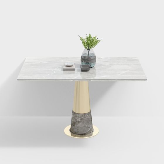 Elegant Marble Dining Table 3D model for Modern Interiors