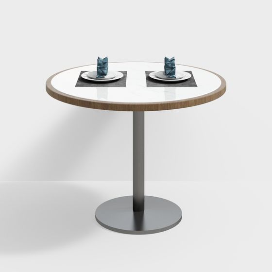 Elegant Low-Poly Round Table 3D model Design