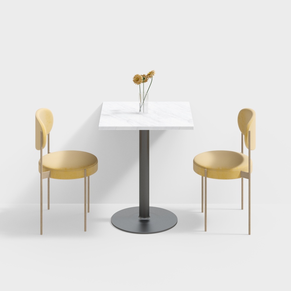 Simple dining table and chairs for modern milk tea shop