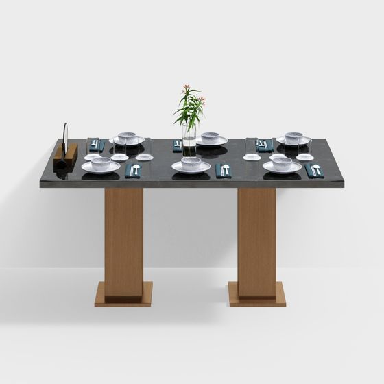 Elegant Modern Dining Table 3D model