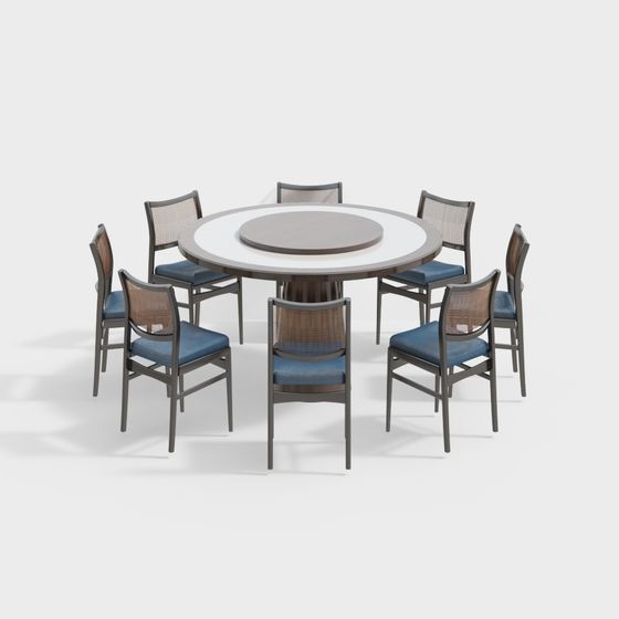 Stylish 3D Dining Table and Chairs Set