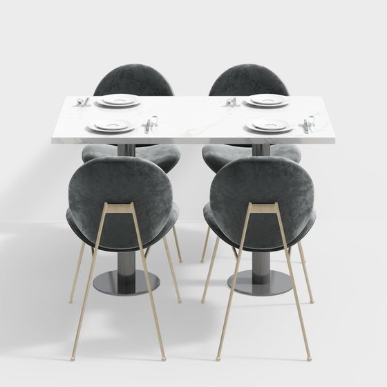 光の高級レストランの金属テーブルと椅子