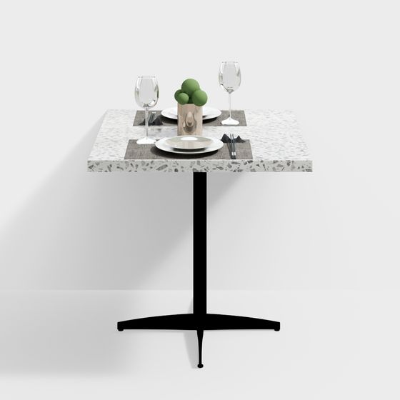 Elegant Low-Polygon 3D Dining Table Model