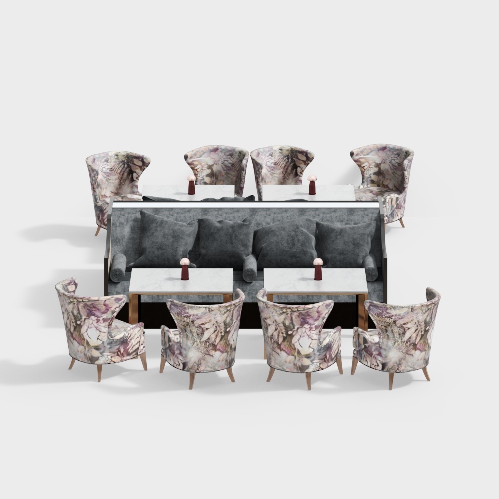 Modern dining room dining table and chair combination