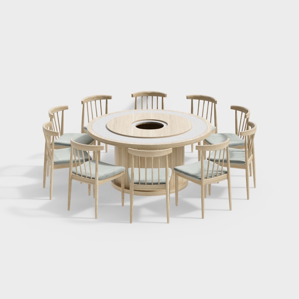 Industrial loft dining table and chairs