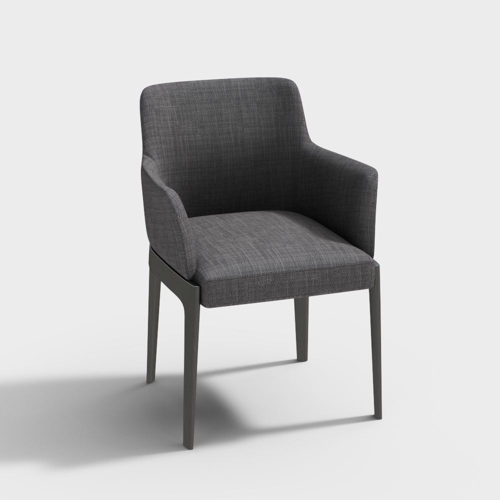 Modern hotel restaurant with grey dining chairs