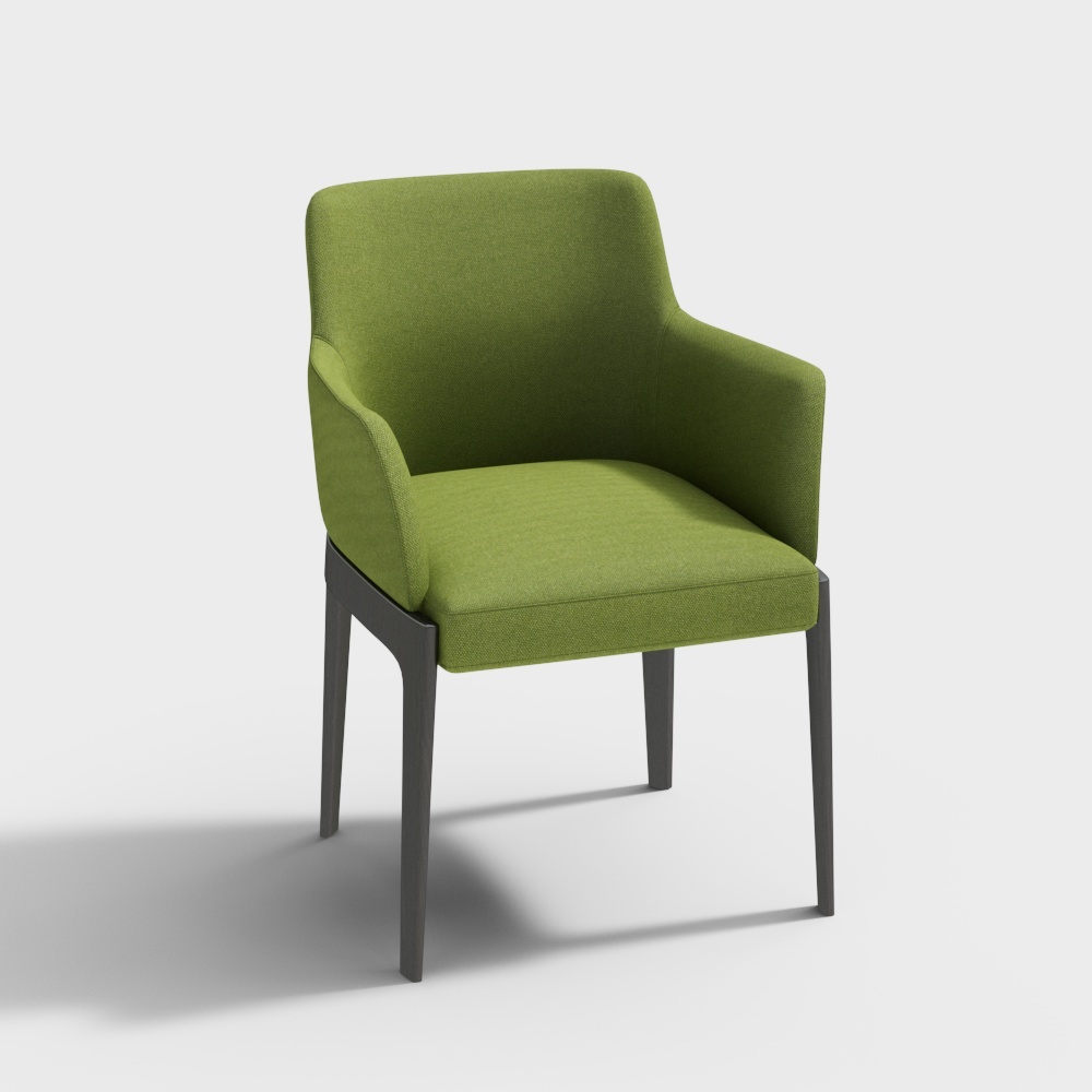 Green dining chairs in modern hotel restaurant