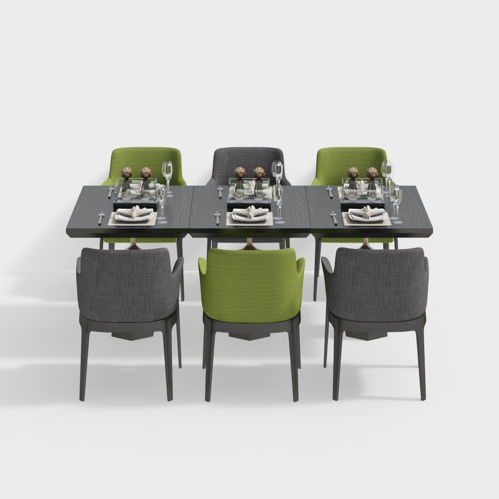 Modern hotel dining table and chairs