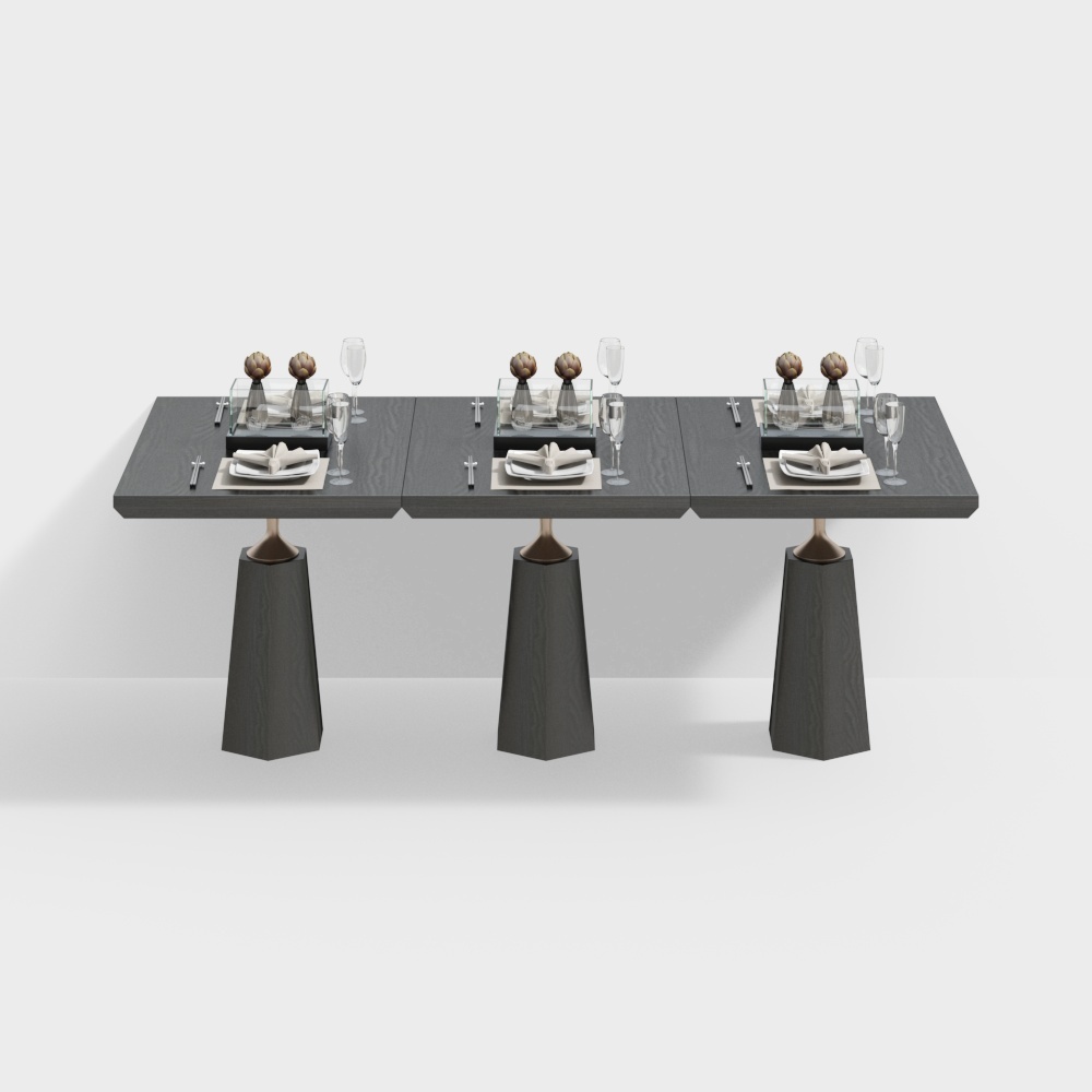Modern hotel restaurant table