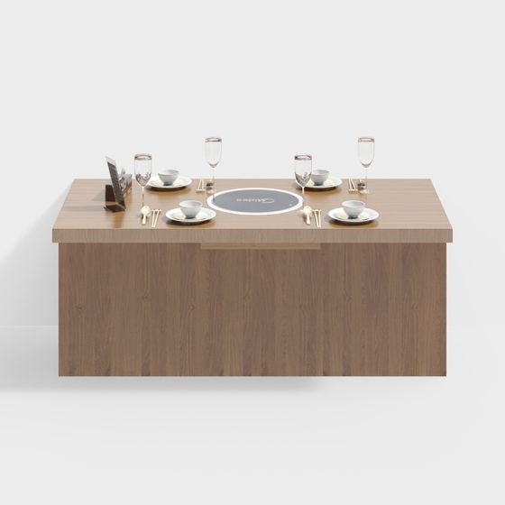 Elegant Low-Poly Dining Table 3D model