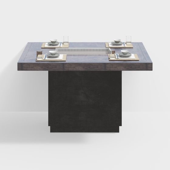 Modern Low-Polygon Dining Table 3D Model