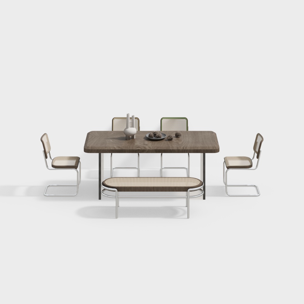 Wabi-sabi dining room table and chairs