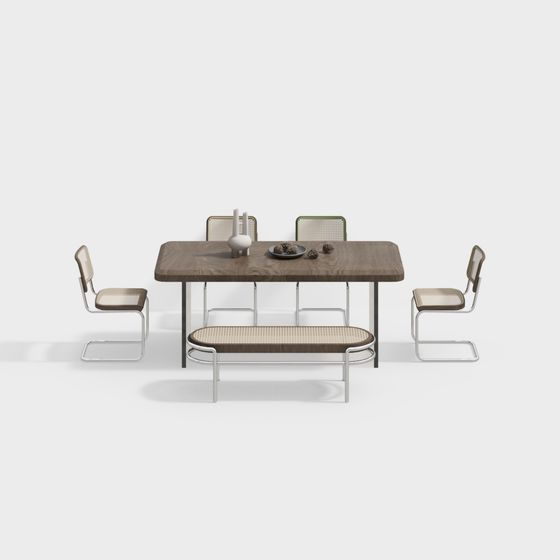 Urban Dining Table and Chairs 3D model