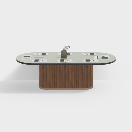 Elegant Oval Conference Table 3D model for Creative Spaces