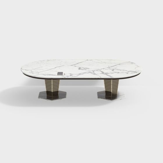 Elegant Marble Dining Table 3D model for Modern Interiors