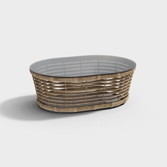 Artisan Woven Coffee Table 3D model by the Beach
