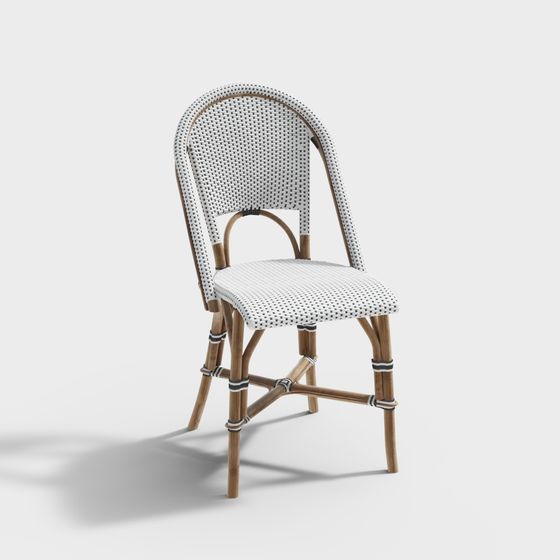 Parisian Rattan Chair 3D model for Stylish Interiors