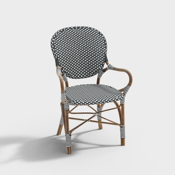 Parisian Style Wicker Chair 3D model