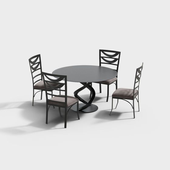 Urban Elegance Dining Set 3D model for Modern Spaces