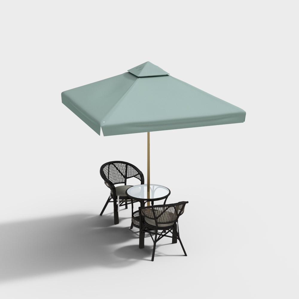 Modern casual outdoor rattan table and chairs