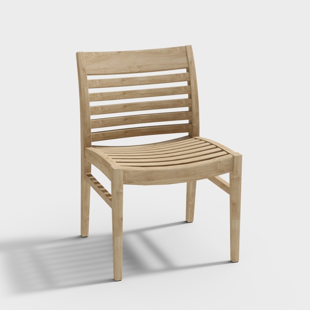 Modern casual outdoor wooden chair