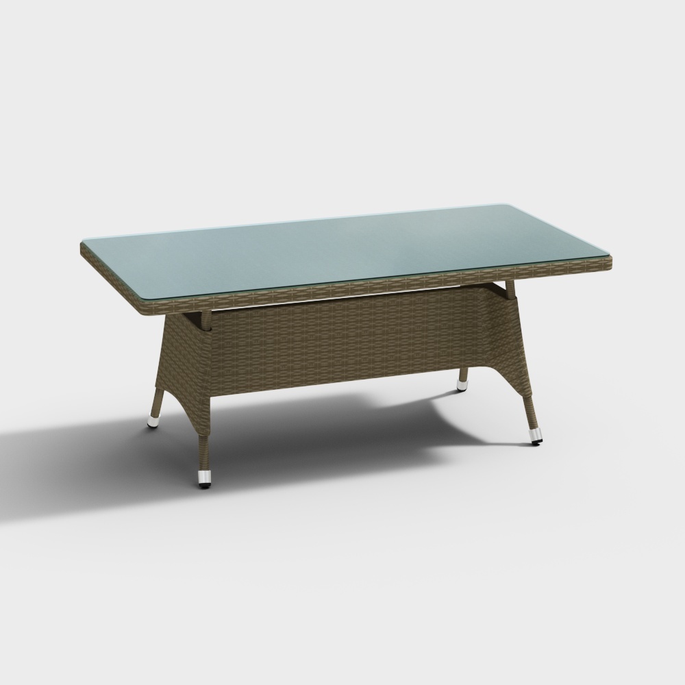 Modern outdoor rattan table