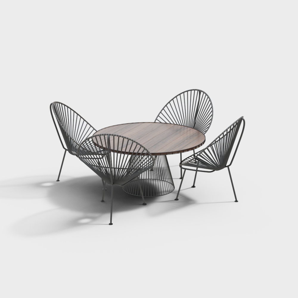 Tables et chaises de loisirs en fer modernes