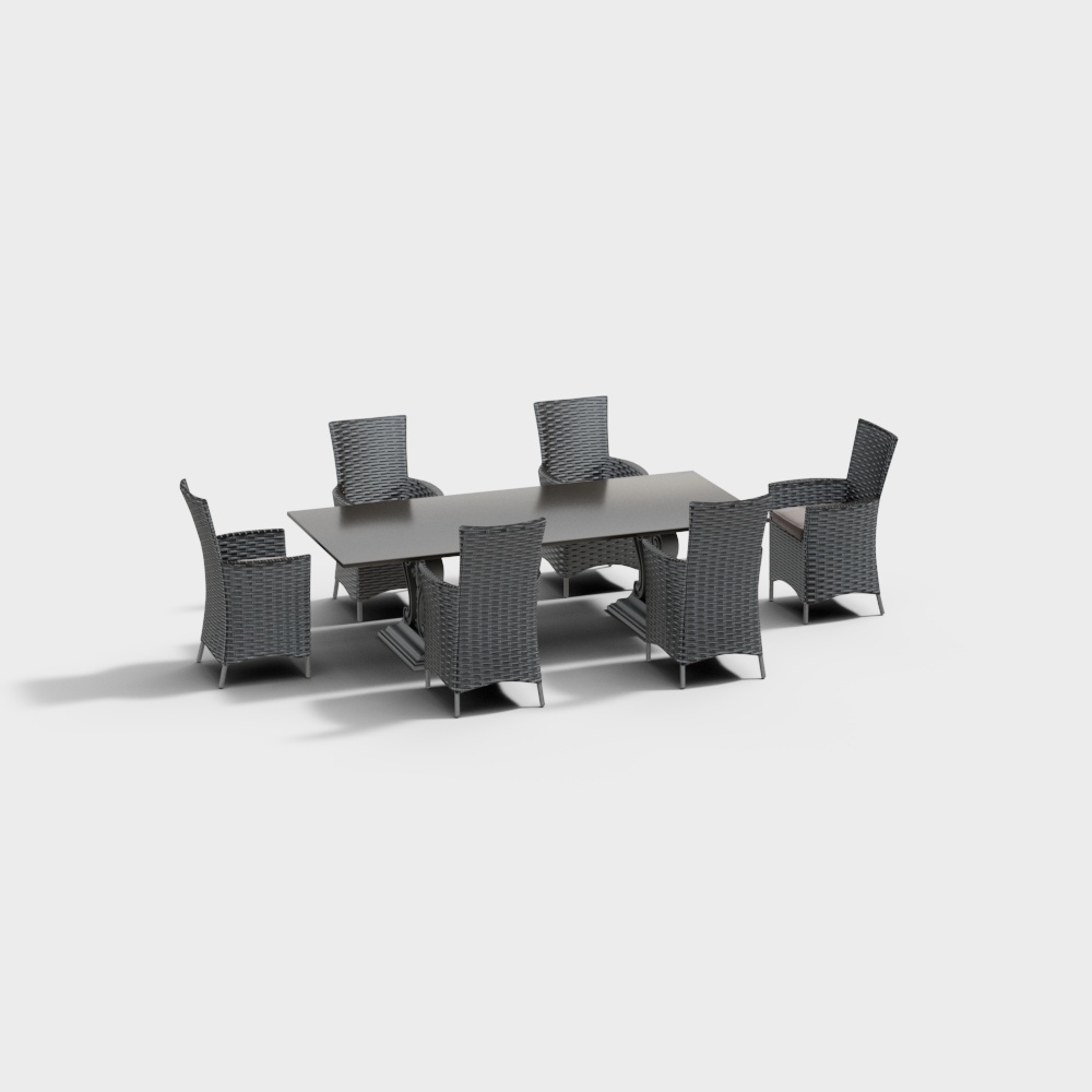 Modern outdoor rattan tables and chairs