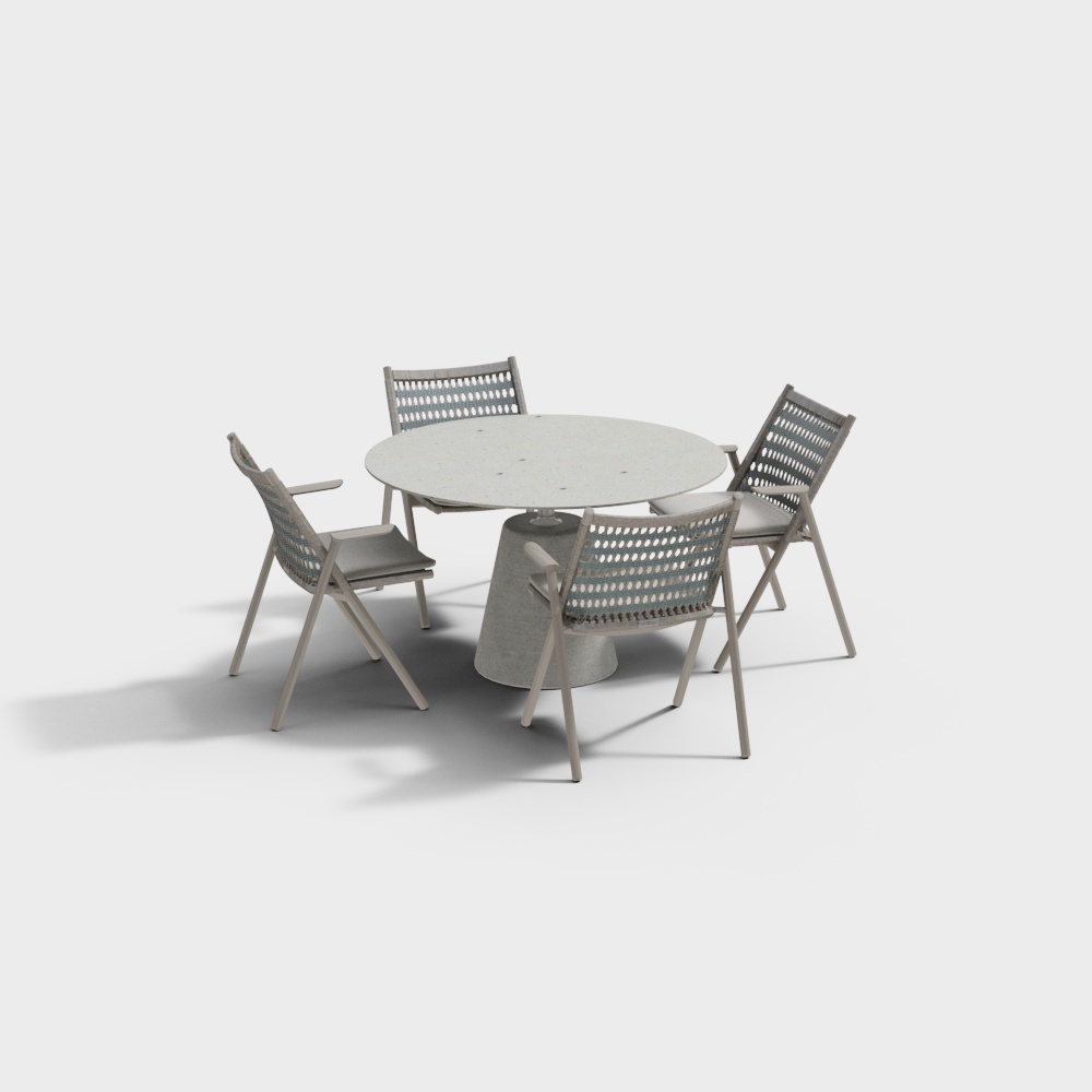 モダン ラタン 屋外 明るい色 テーブルと椅子