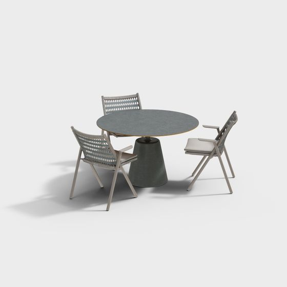 Stylish Outdoor Dining Table and Chair 3D model for Modern Spaces