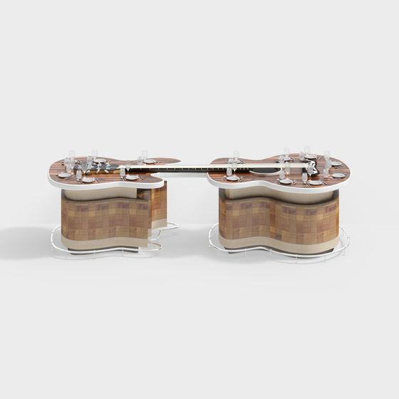 Guitar Dining Table 3D model for Unique Interiors