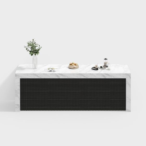 Elegant Minimalist Marble Bar Counter 3D model
