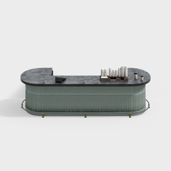 Stylish Low-Poly 3D Bar Counter Model for Creative Projects