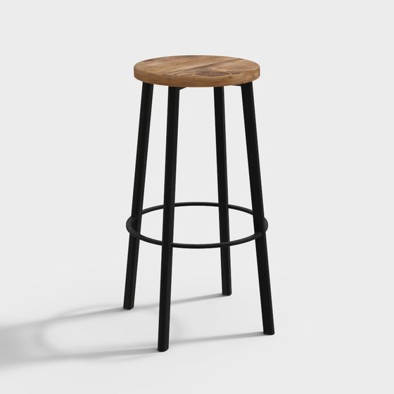 Stylish Bar Stool 3D Model for Modern Interiors