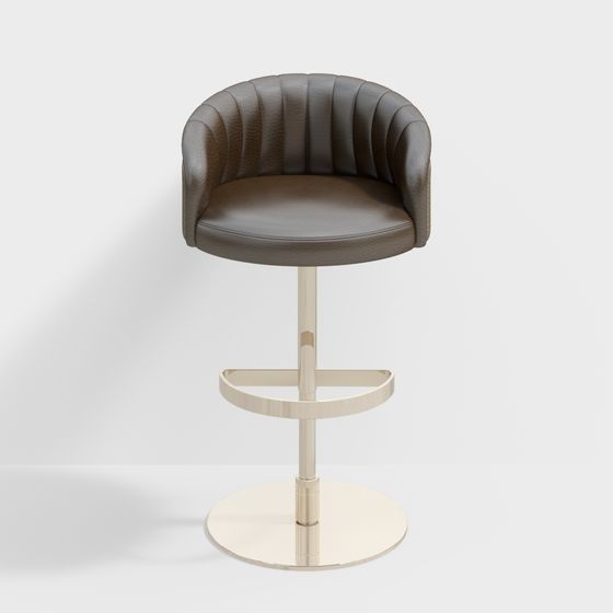 Elegant Low-Poly Bar Stool 3D model