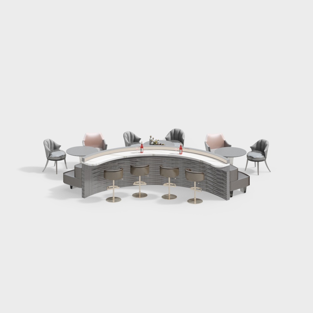 Chaise de bar en arc pour stand moderne