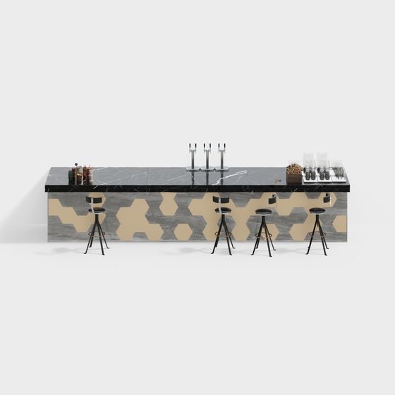 Sleek Modern Bar Counter 3D model