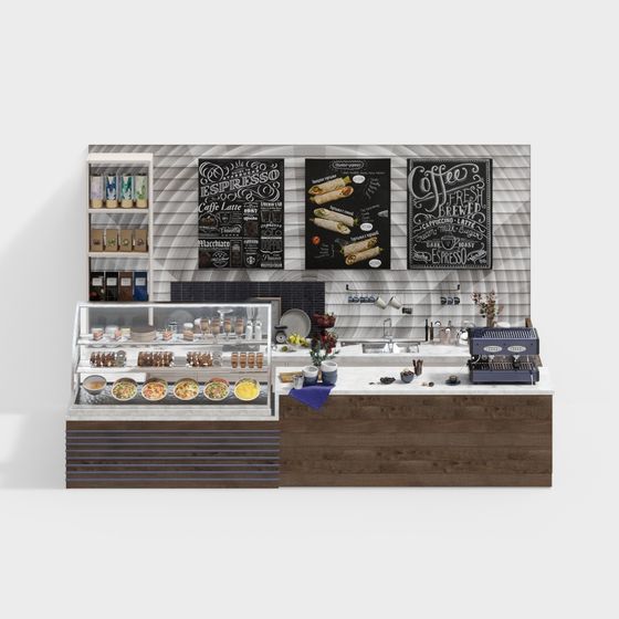 Cozy Café Corner 3D model