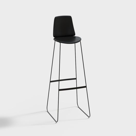 Elegant Minimalist Barstool 3D model