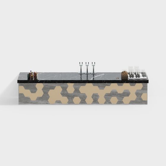 Elegant Bar Counter 3D model for Modern Spaces