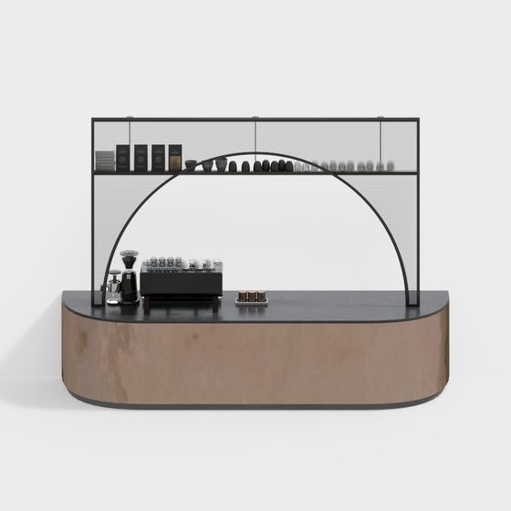 Stylish Coffee Bar Counter 3D Model for Modern Spaces